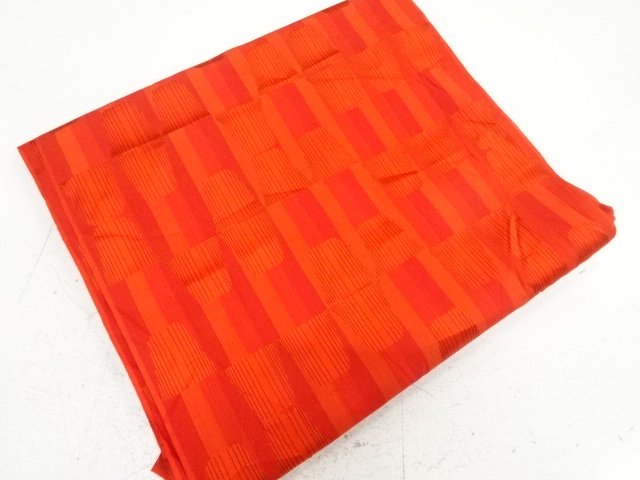 JAPANESE KIMONO / ANTIQUE BOLT FOR RAIN COAT / SILK / WOVEN ABSTRACT PATTERN